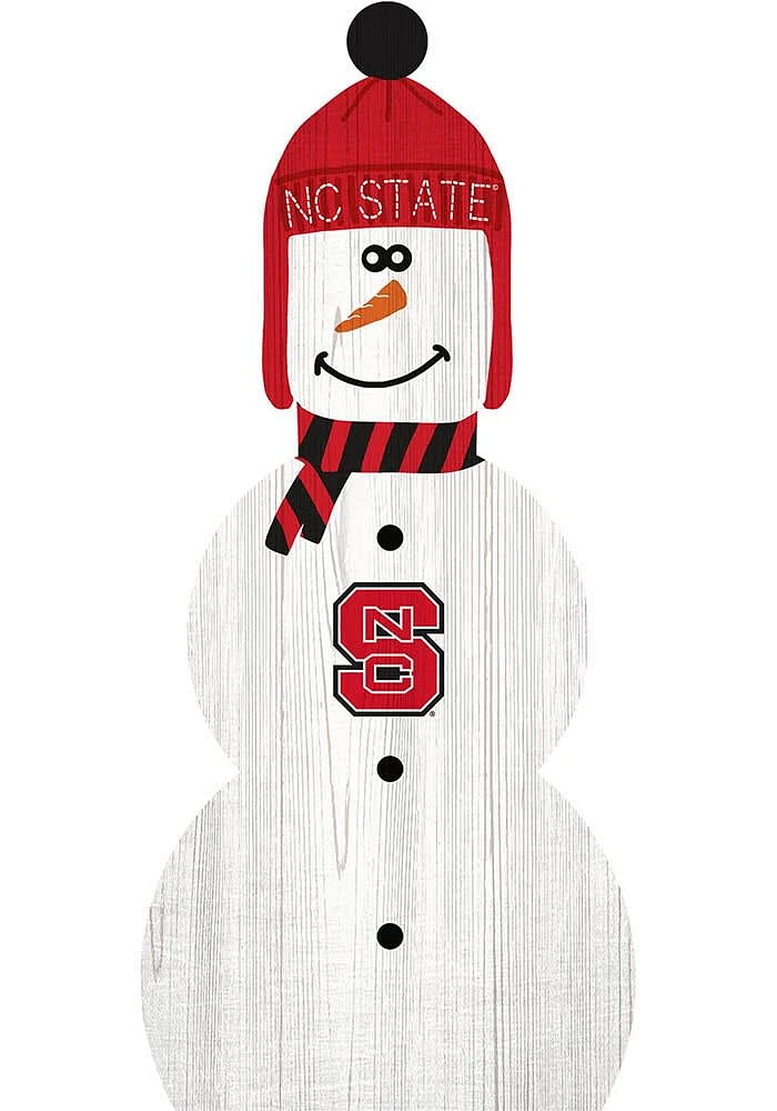 NC State Wolfpack Snowman Leaner Sign - Red