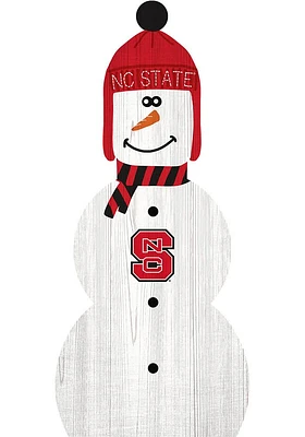 NC State Wolfpack Snowman Leaner Sign - Red
