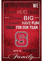NC State Wolfpack In This House 17x26 Sign - Red