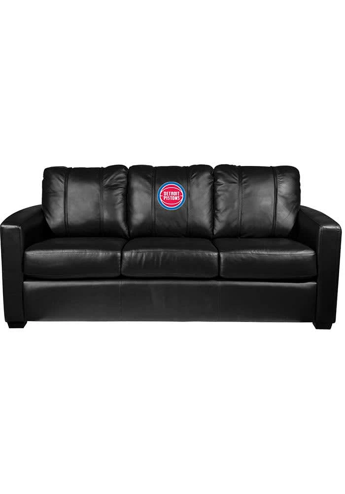 Detroit Pistons Faux Leather Sofa - Black