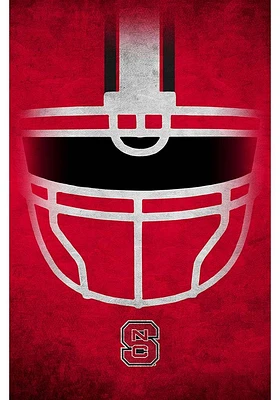 NC State Wolfpack Ghost Helmet 17x26 Sign - Red