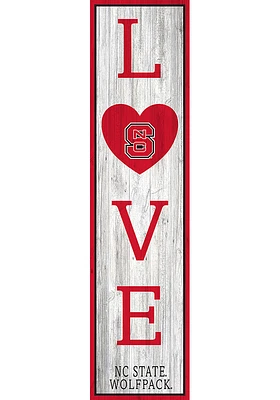 NC State Wolfpack 48 Inch Love Leaner Sign - Red