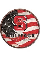 NC State Wolfpack Flag 24 Inch Barrel Top Sign - Red
