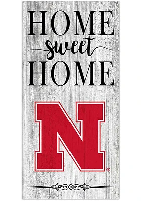 Nebraska Cornhuskers Home Sweet Home Whitewashed Sign - Red