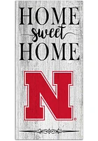 Nebraska Cornhuskers Home Sweet Home Whitewashed Sign - Red