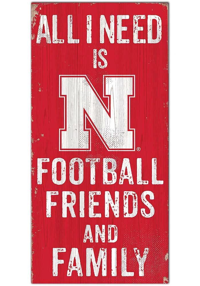Nebraska Cornhuskers Football Friends and Family Sign - Red
