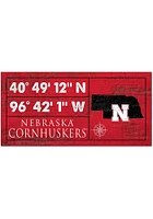 Nebraska Cornhuskers Horizontal Coordinate Sign - Red