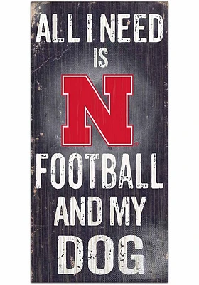 Nebraska Cornhuskers Football and My Dog Sign - Red