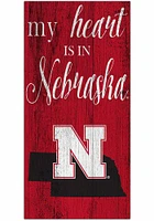 Nebraska Cornhuskers My Heart State Sign - Red