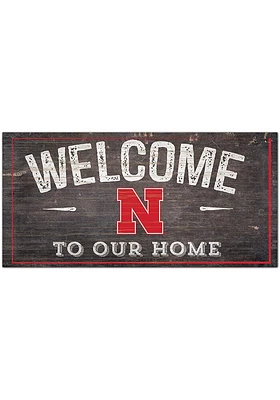 Nebraska Cornhuskers Welcome Distressed Sign - Red