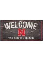 Nebraska Cornhuskers Welcome Distressed Sign - Red