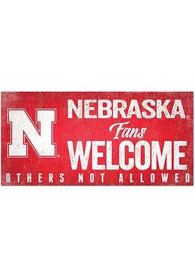 Nebraska Cornhuskers Fans Welcome 6x12 Sign - Red