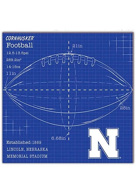 Nebraska Cornhuskers Ball Blueprint Sign - Red
