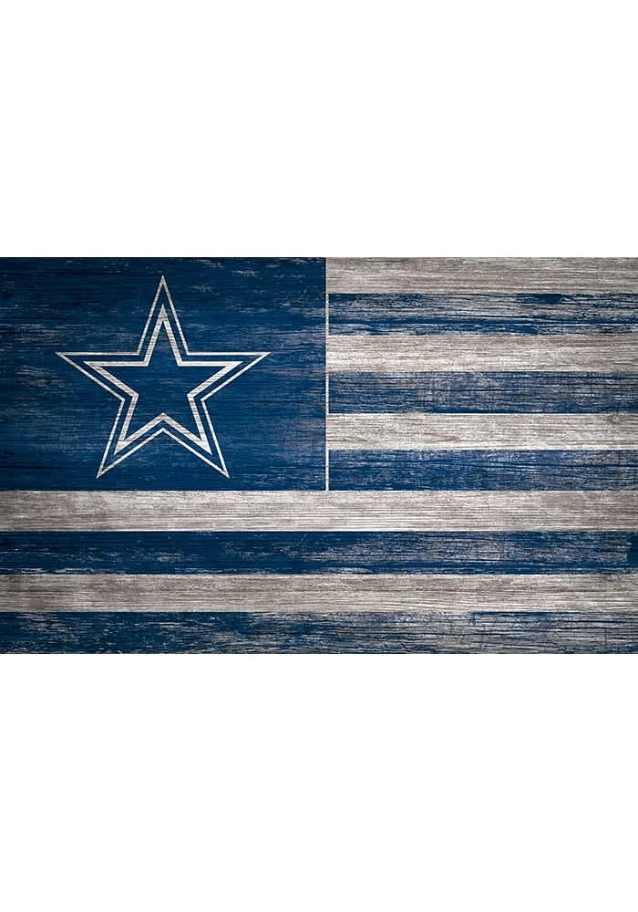 Dallas Cowboys Distressed Flag 11x19 Sign - Navy Blue