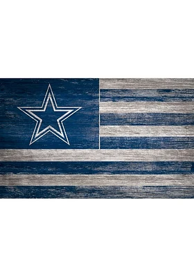 Dallas Cowboys Distressed Flag 11x19 Sign - Navy Blue