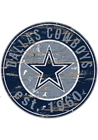Dallas Cowboys Established Date Circle 24 Inch Sign - Blue