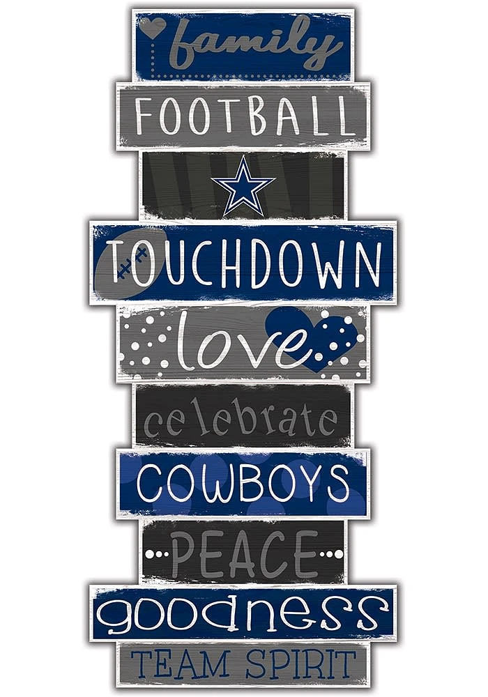 Dallas Cowboys Celebrations Stack 24 Inch Sign - Navy Blue