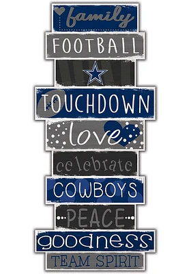 Dallas Cowboys Celebrations Stack 24 Inch Sign - Navy Blue
