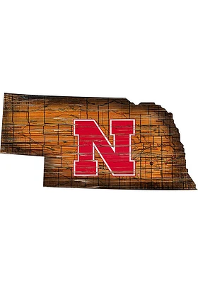 Nebraska Cornhuskers Mini Roadmap State Sign - Red