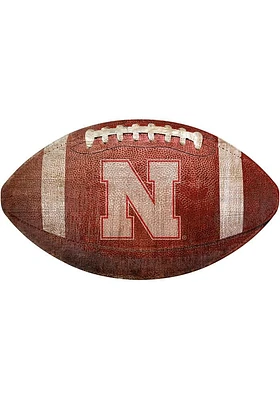 Nebraska Cornhuskers Baseball Shaped Sign - Red