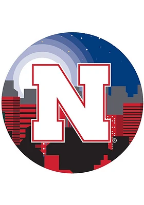 Nebraska Cornhuskers Landscape Circle Sign - Red