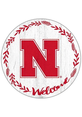 Nebraska Cornhuskers Welcome Circle Sign - Red