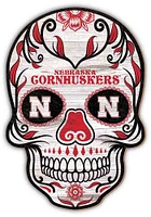 Nebraska Cornhuskers 12 Inch Sugar Skull Sign - Red
