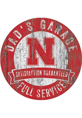 Nebraska Cornhuskers Dads Garage Sign - Red