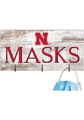 Nebraska Cornhuskers Mask Holder Sign - Red