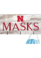 Nebraska Cornhuskers Mask Holder Sign - Red