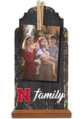 Nebraska Cornhuskers Family Clothespin Sign - Red
