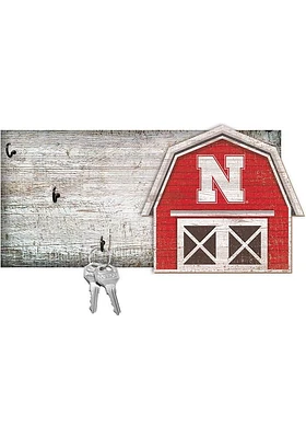 Nebraska Cornhuskers Team Barn Key Holder Sign - Red