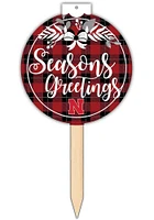 Nebraska Cornhuskers Seasons Greetings Sign - Red