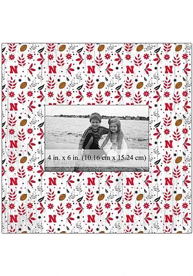 Nebraska Cornhuskers Floral Pattern Picture Frame - Red