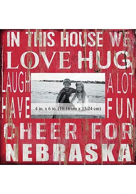 Nebraska Cornhuskers In This House 10x10 Picture Frame - Red