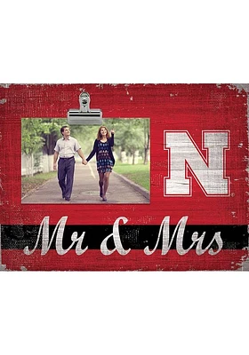 Nebraska Cornhuskers Mr and Mrs Clip Picture Frame - Red