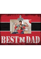 Nebraska Cornhuskers Best Dad Striped Clip Picture Frame - Red