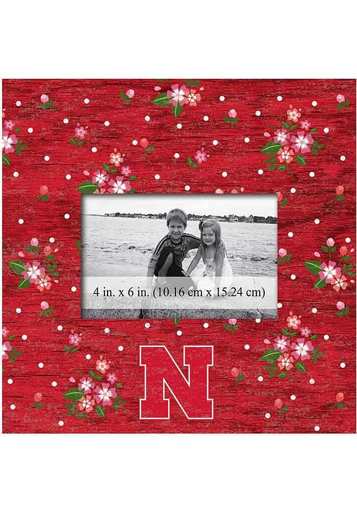 Nebraska Cornhuskers Floral Picture Frame - Red