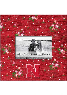 Nebraska Cornhuskers Floral Picture Frame - Red