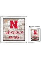 Nebraska Cornhuskers Adventure Awaits Box Sign - Red