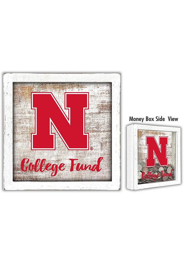 Nebraska Cornhuskers College Fund Box Sign - Red