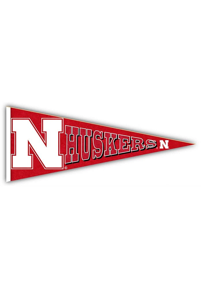 Nebraska Cornhuskers Wood Pennant Sign - Red