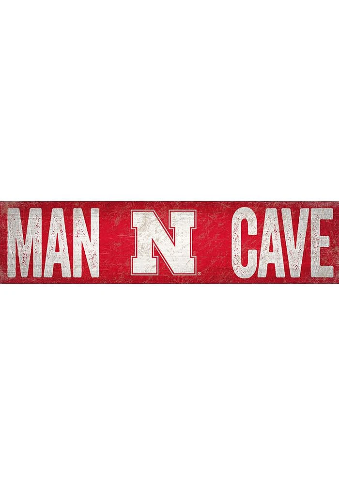 Nebraska Cornhuskers Man Cave 6x24 Sign - Red