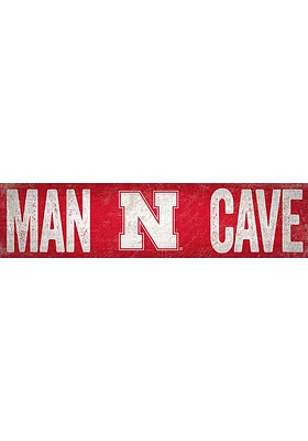 Nebraska Cornhuskers Man Cave 6x24 Sign - Red