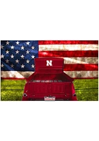 Nebraska Cornhuskers Patriotic Retro Truck Sign - Red