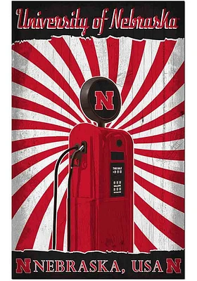 Nebraska Cornhuskers Retro Pump Location Sign - Red