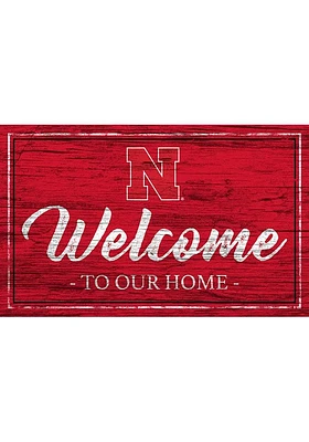 Nebraska Cornhuskers Team Welcome 11x19 Sign - Red