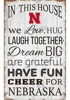 Nebraska Cornhuskers In This House 11x19 Sign - Red
