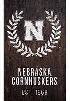 Nebraska Cornhuskers Laurel Wreath Sign - Red