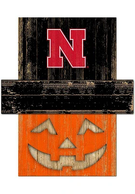 Nebraska Cornhuskers Pumpkin Head Sign - Red